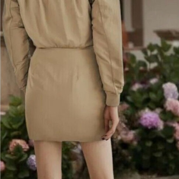 NWOT Zara Mini SHORT BOMBER DRESS,  in Olive/Tan, Small, Jacket, - Picture 2 of 15
